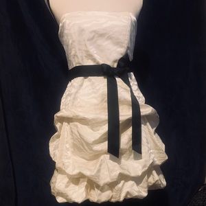 Stunning Strapless cream and black mini dress
